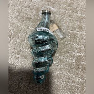 Karma Conch Seashel Glass Ornament Aqua Mercury 6”